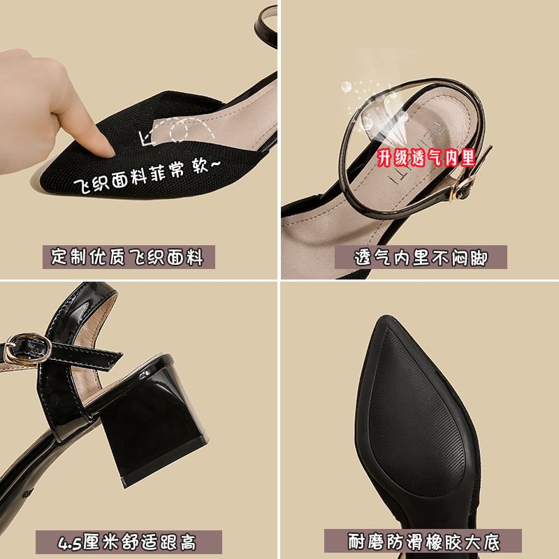 Sandals Chunky Pointed Heel