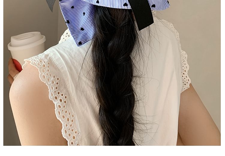 Bow Print Scrunchie Striped Heart