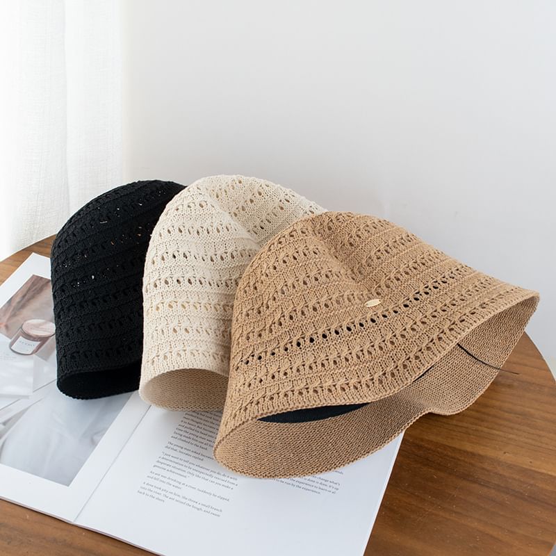 Textured Cloche Plain Hat
