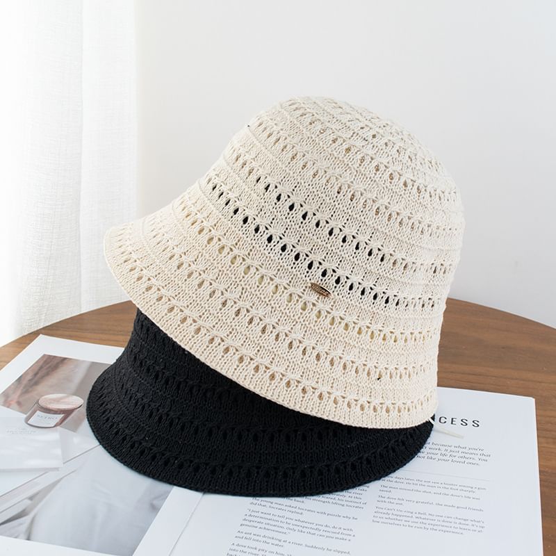 Textured Cloche Plain Hat