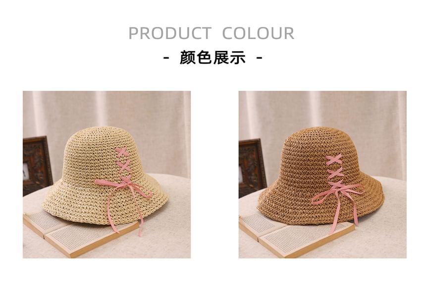 Straw Bow Bucket Hat