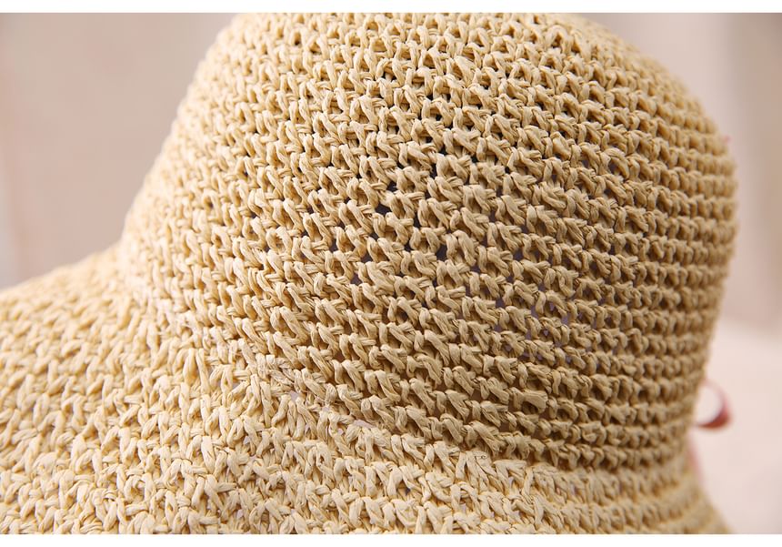Straw Bow Bucket Hat