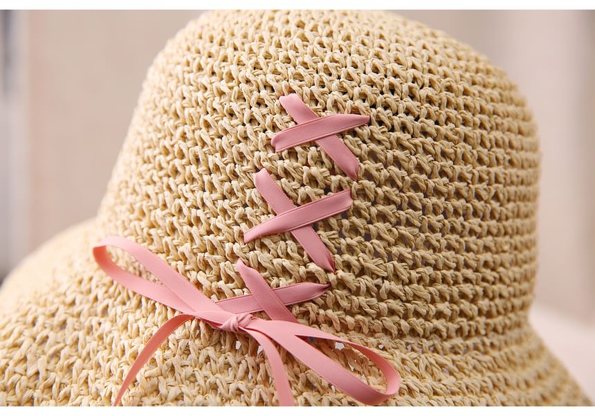 Straw Bow Bucket Hat