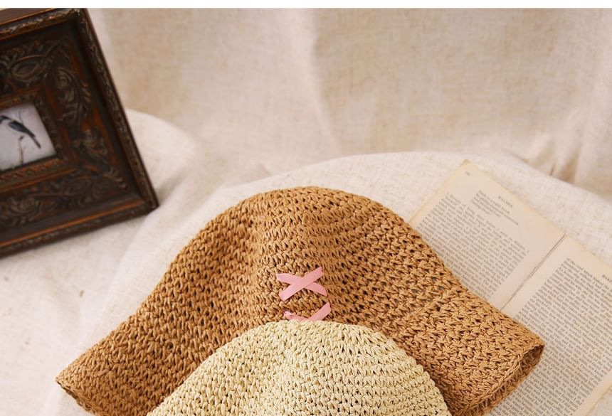 Straw Bow Bucket Hat