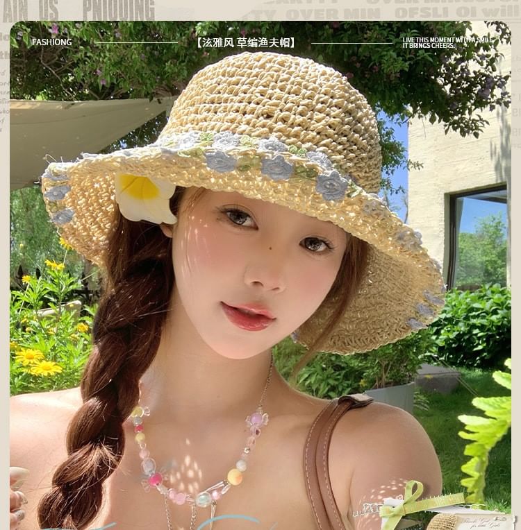 Straw Sun Floral Hat