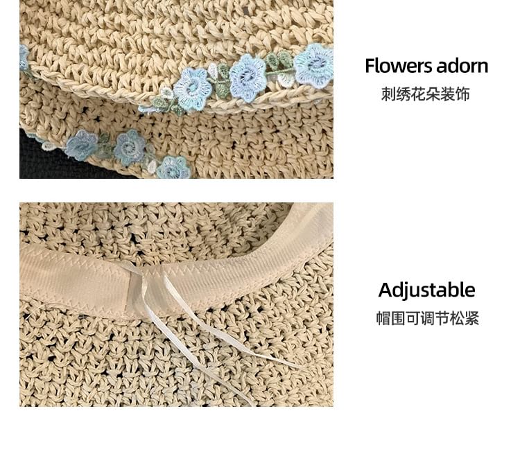 Straw Sun Floral Hat