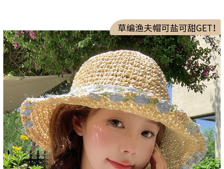 Straw Sun Floral Hat