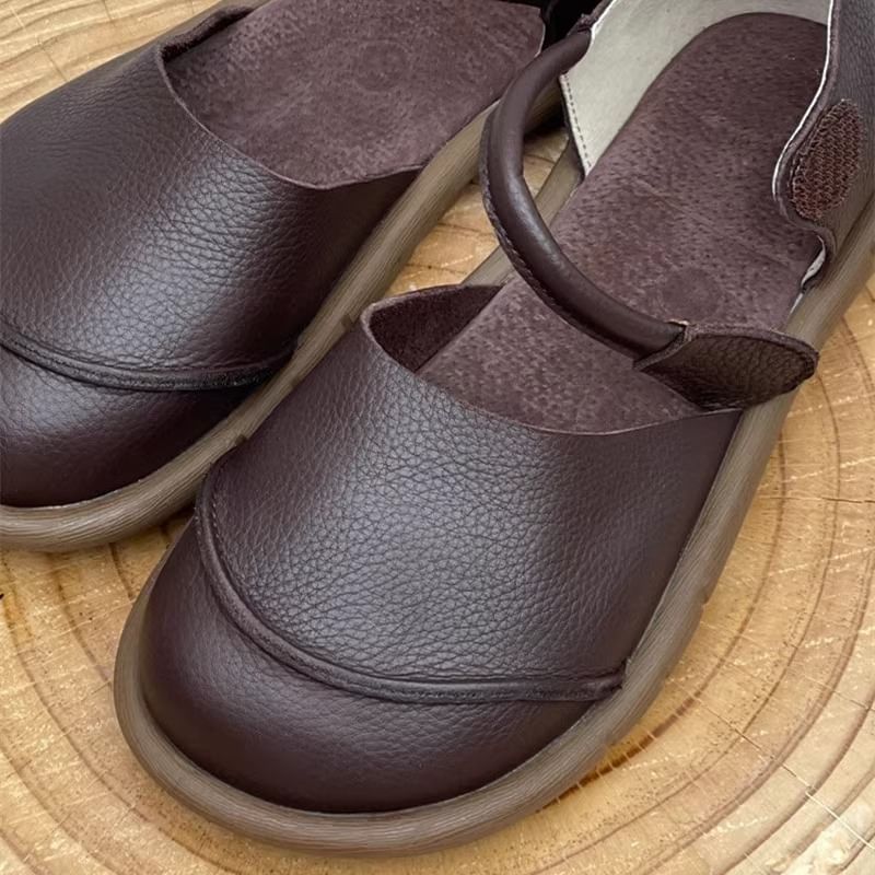 Leather D'Orsay Shoes Platform Faux