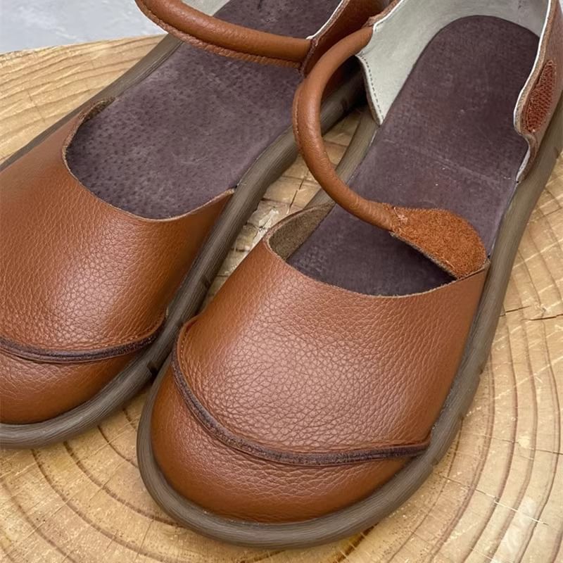 Leather D'Orsay Shoes Platform Faux