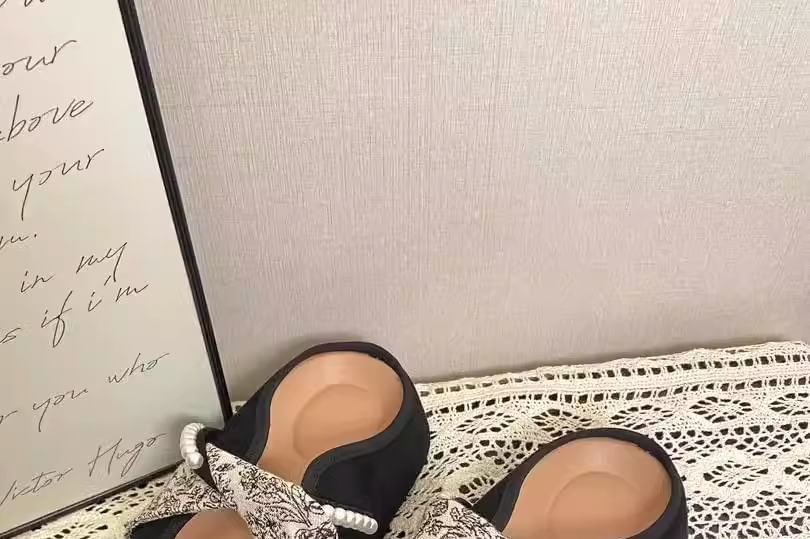 Floral Panel Mules Jane Print Pearl Faux Mary