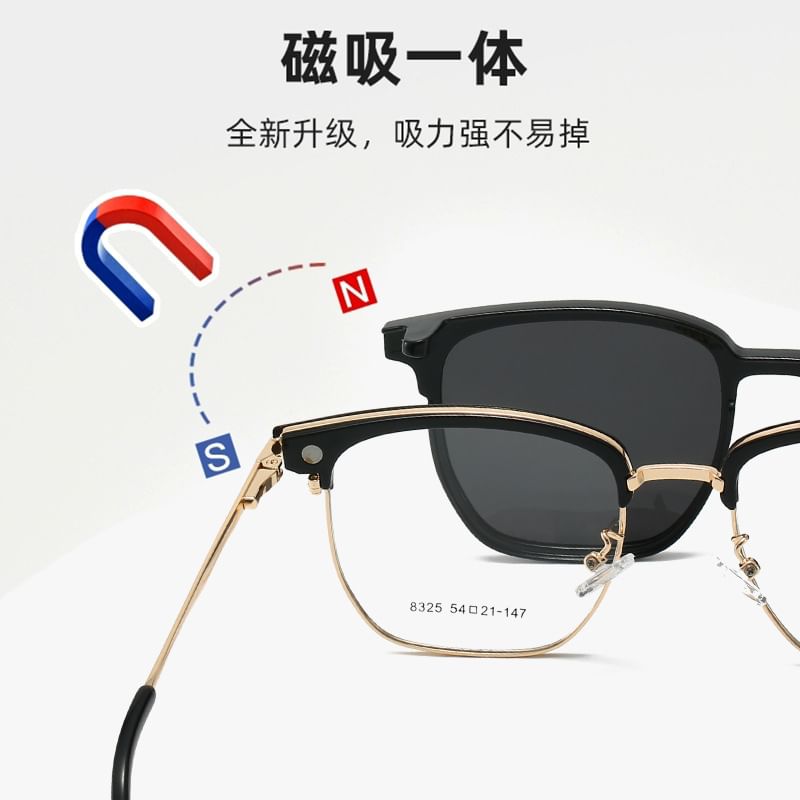 Frame with Sunglasses On (Various Designs) Eyeglasses Half Clip Polarized