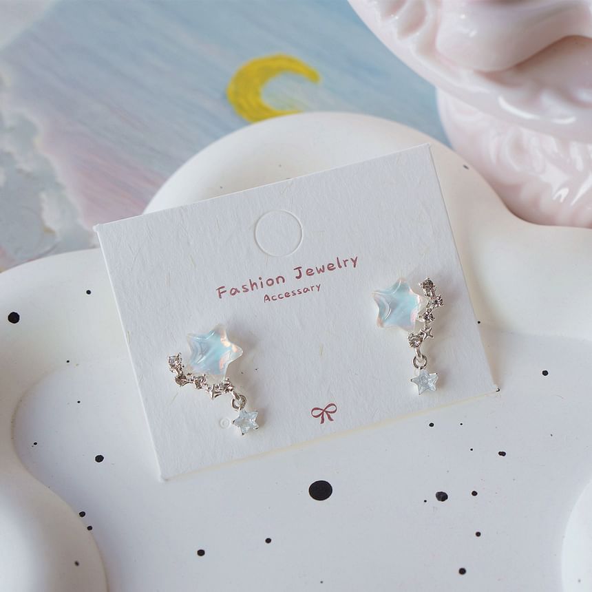 Drop Crescent Earring Star /