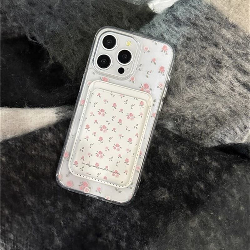 Set Case / with Floral Card (Compatible Magnetic Holder Phone MagSafe)