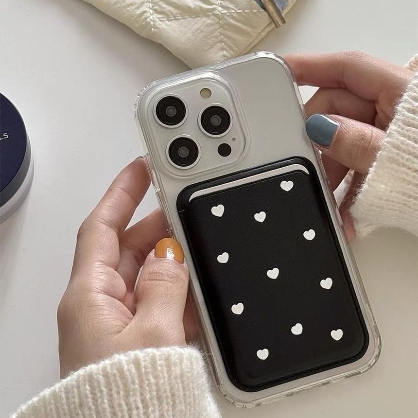 with Heart (Compatible Holder Set MagSafe) Case / Card Phone Magnetic