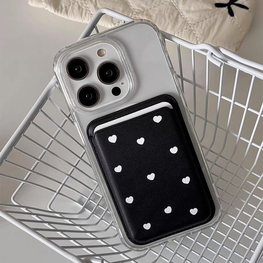 with Heart (Compatible Holder Set MagSafe) Case / Card Phone Magnetic