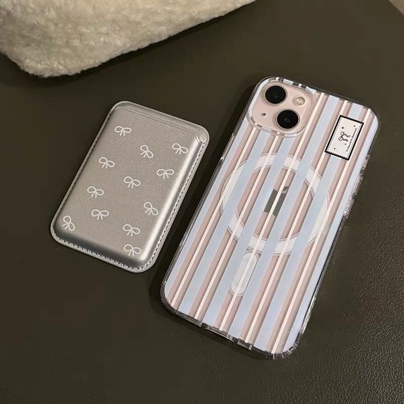 Set Card Bow iPhone Case Striped Compatible Print / Magsafe