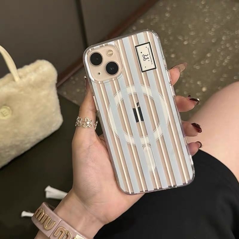 Set Card Bow iPhone Case Striped Compatible Print / Magsafe