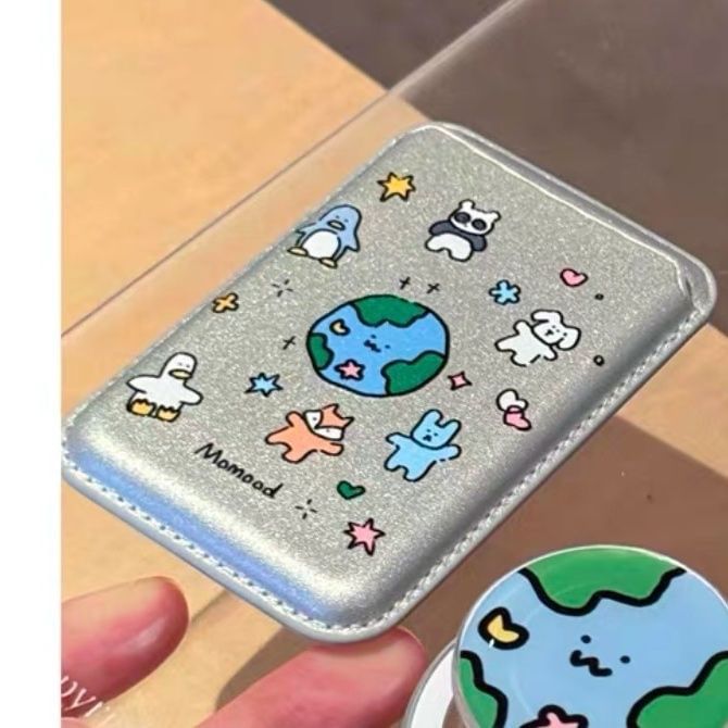 Case Set Magnetic / with Holder (Compatible Animal Phone MagSafe) Card Earth
