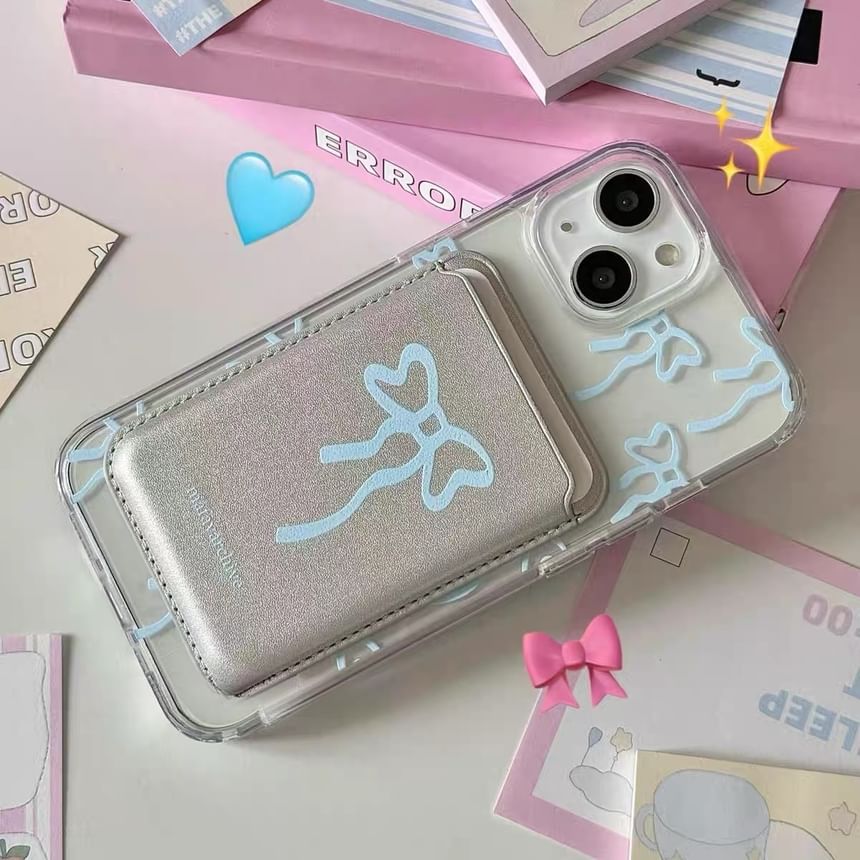 / Card iPhone Set Case Bow Print Compatible Magsafe
