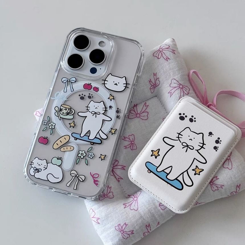 Compatible Card Set Print Magsafe Case / Cat iPhone