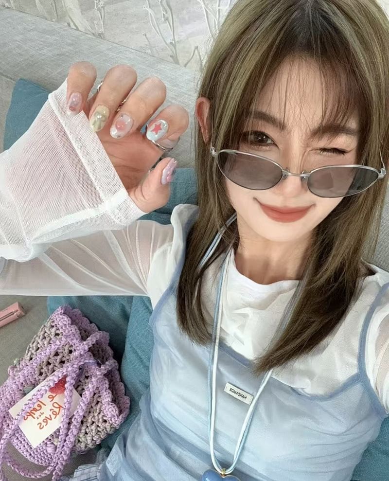 Oval Sunglasses Frame Metal