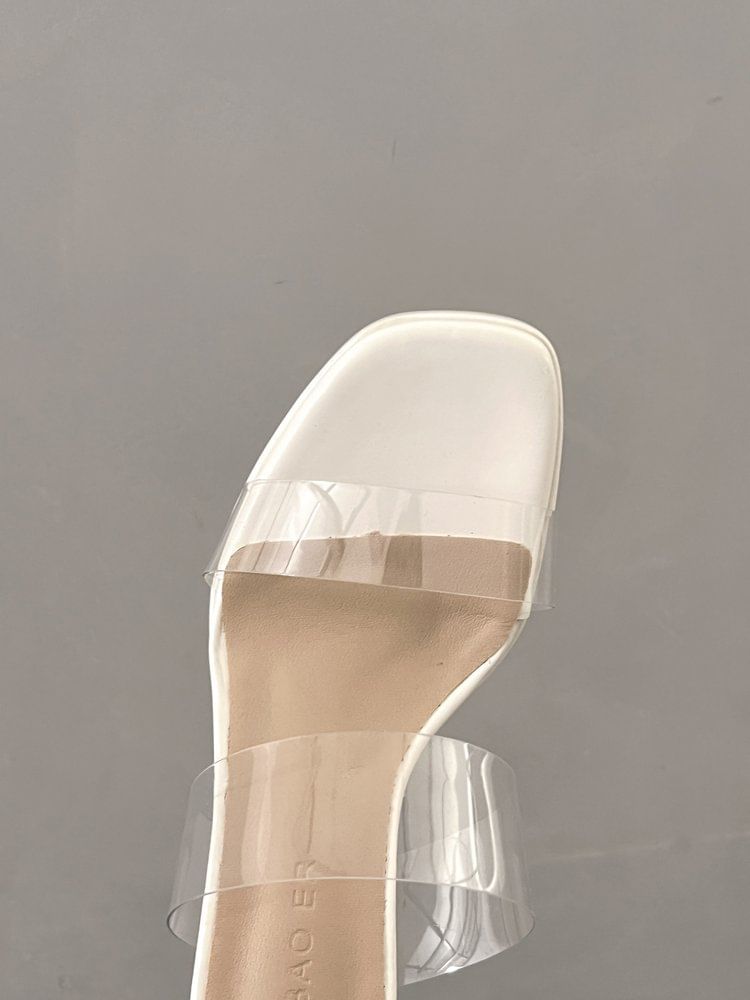 Block Band Sandals Heel Slide PVC