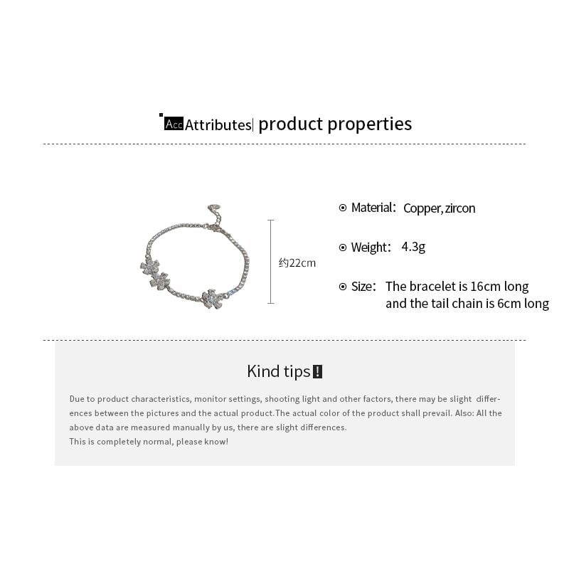 Tennis CZ Bracelet Flower