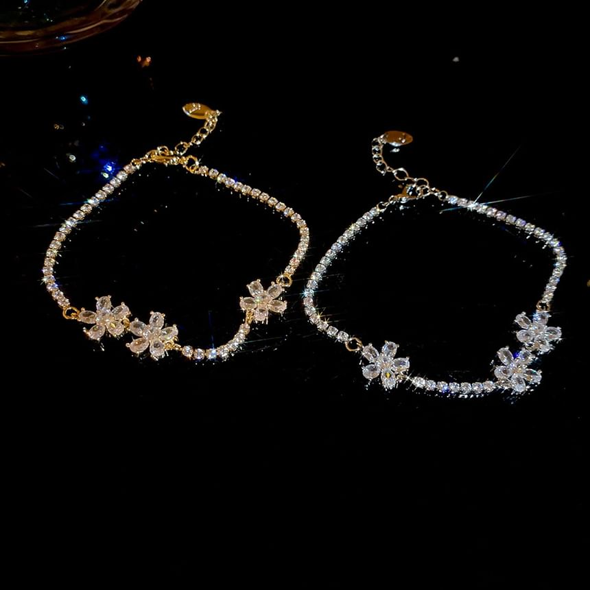 Tennis CZ Bracelet Flower