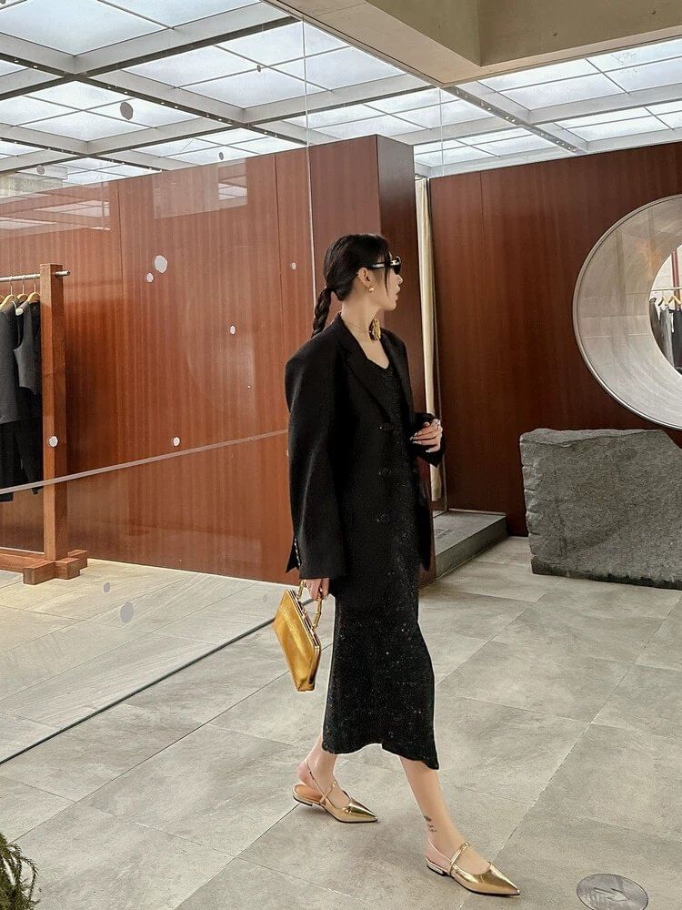 Low Toe Slingback Heel Mules Pointed