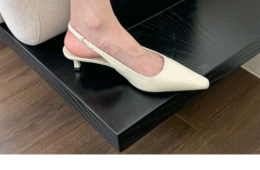 Slingback Mules Kitten Toe Heel Pointed