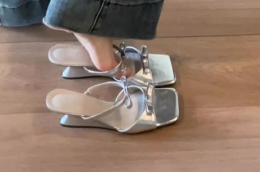 Heel Wedge Sandals Bow Slide