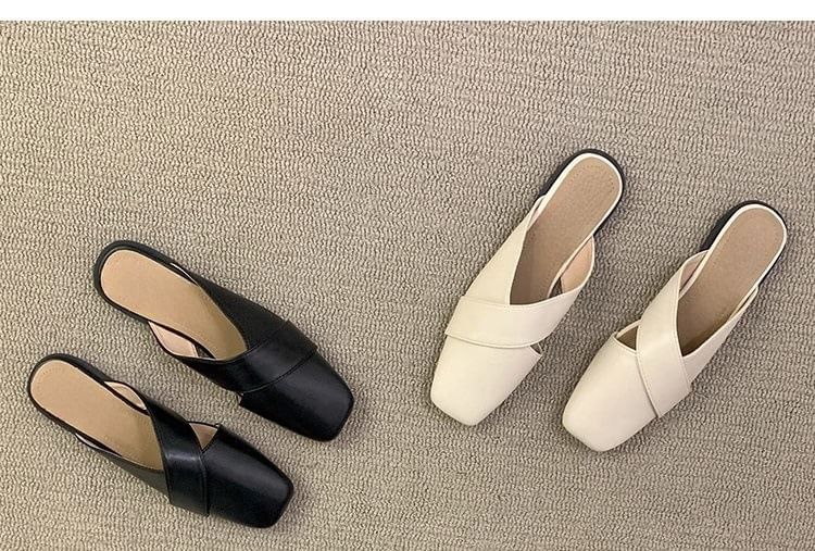 Criss Mules Cross Toe Square