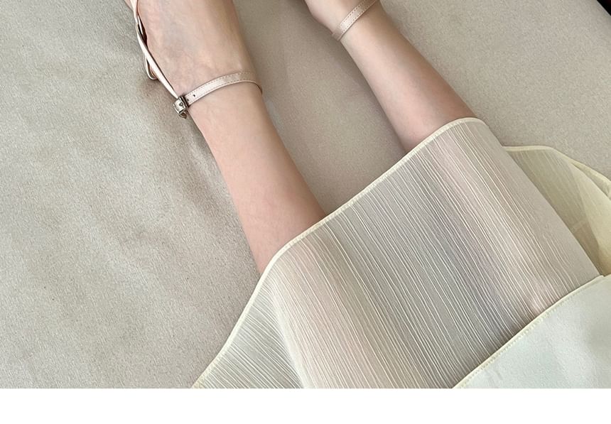 Heel High Strap Knot Ankle Sandals