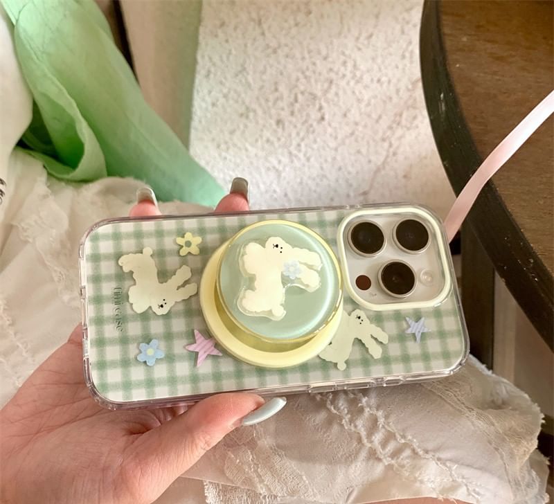 Rabbit Phone Case Plaid