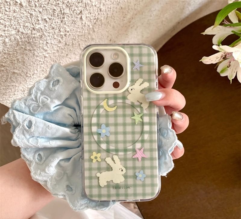 Rabbit Phone Case Plaid