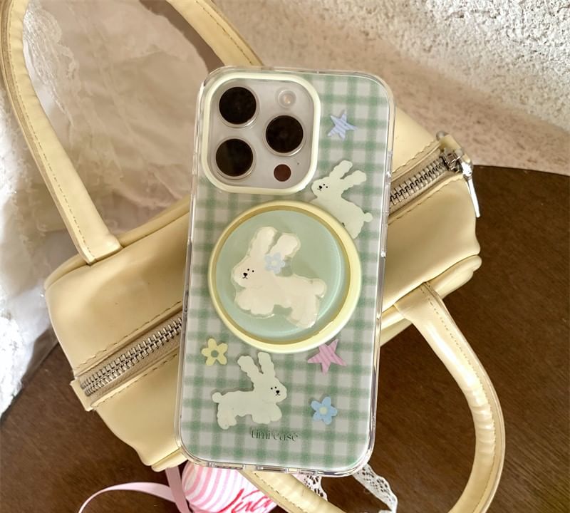 Rabbit Phone Case Plaid