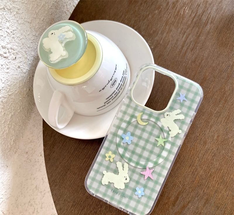 Rabbit Phone Case Plaid