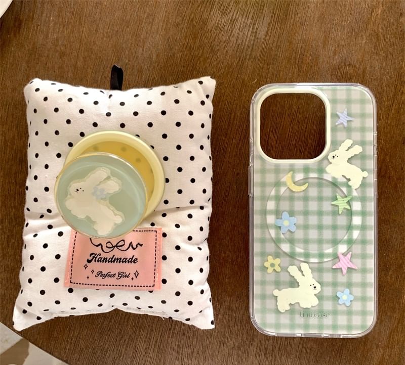 Rabbit Phone Case Plaid