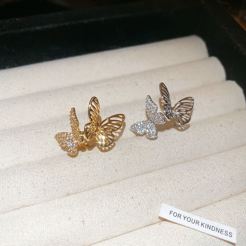 Cuff Rhinestone Ear Butterfly