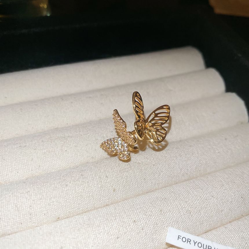 Cuff Rhinestone Ear Butterfly