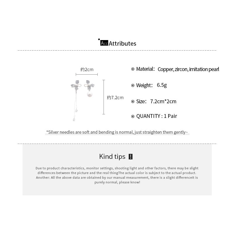 Pearl Faux Earring Dangle Floral