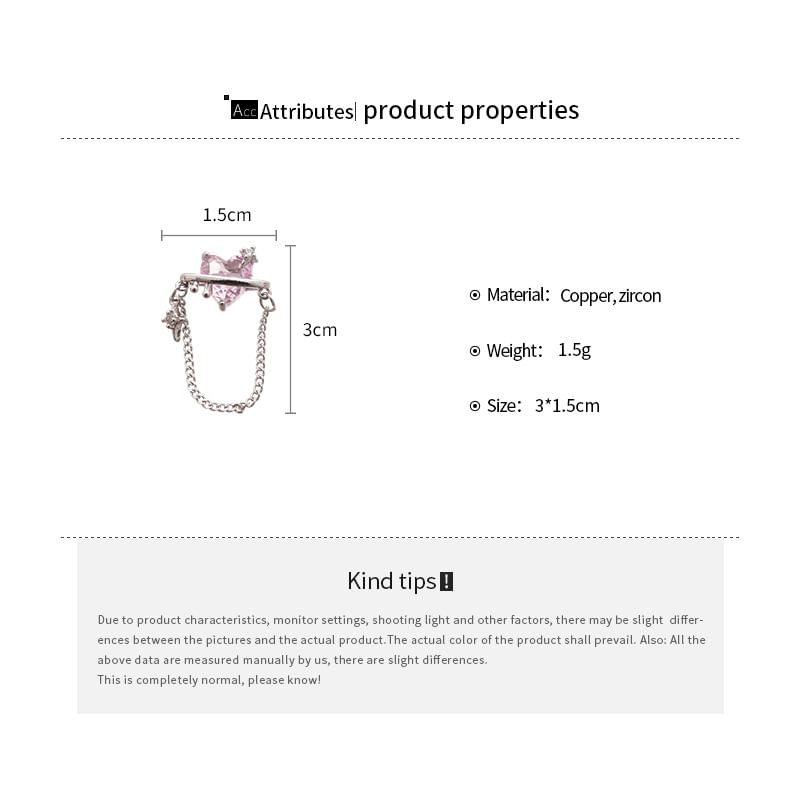 Chain Earring Stud Heart