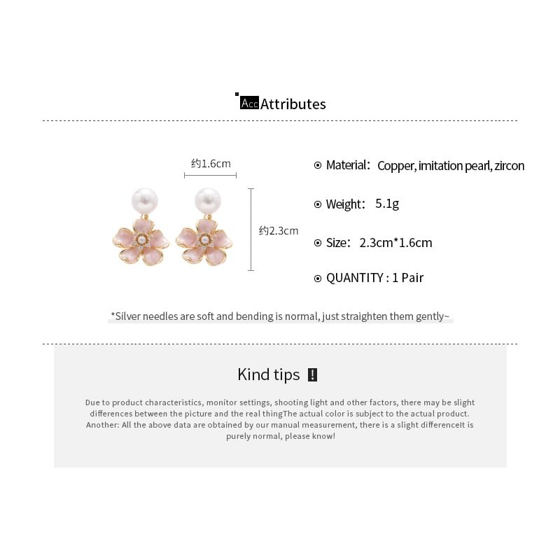 Faux Floral Pearl Earring Drop