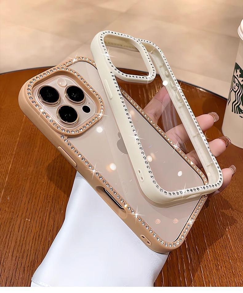 iPhone Transparent Case Rhinestone