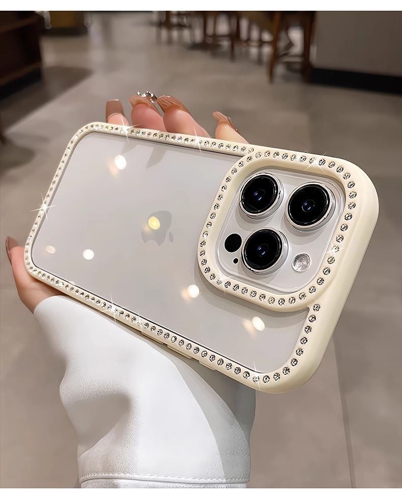 iPhone Transparent Case Rhinestone