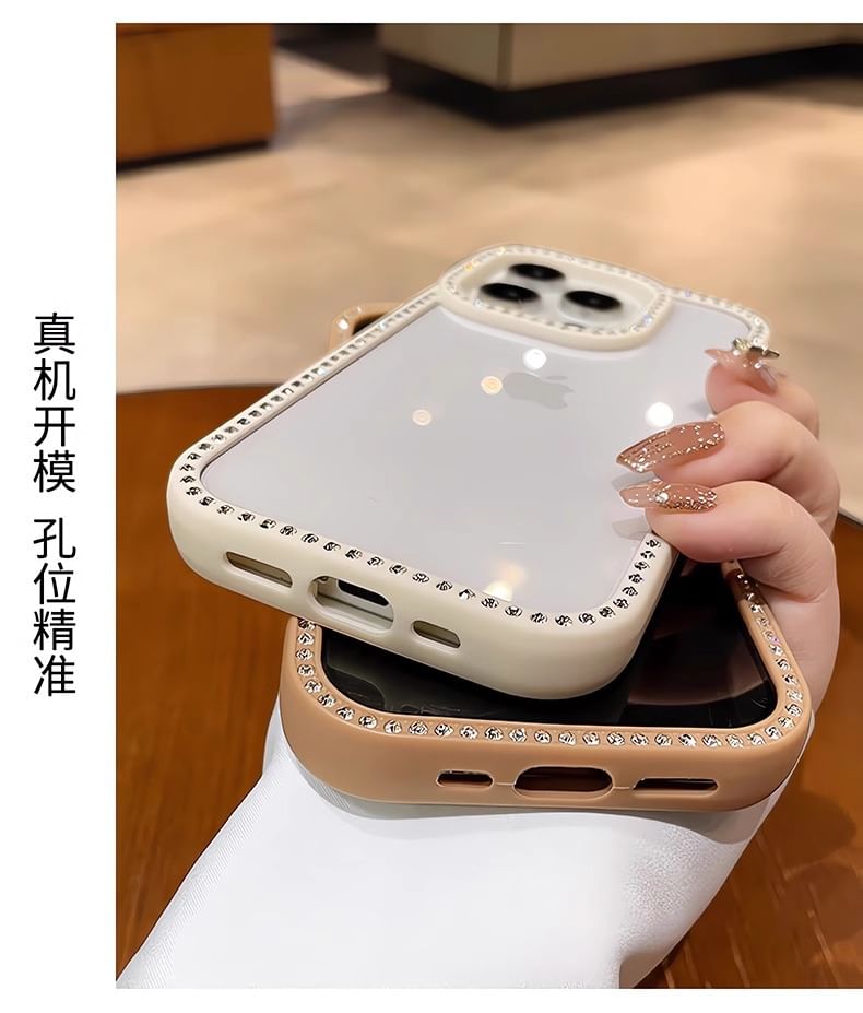 iPhone Transparent Case Rhinestone