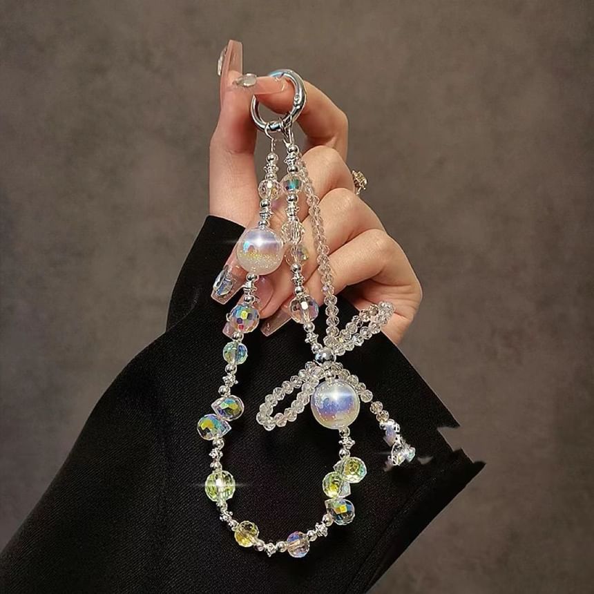 Strap Crystal Phone Faux Wrist Beaded Bow