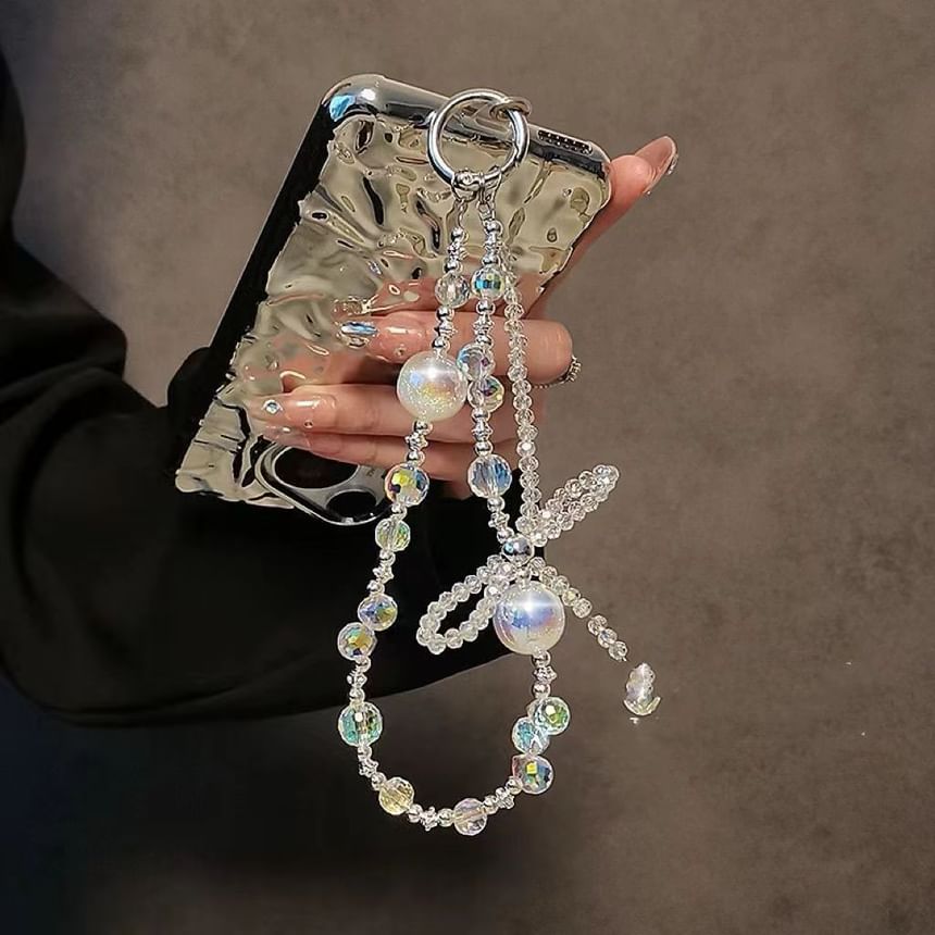 Strap Crystal Phone Faux Wrist Beaded Bow