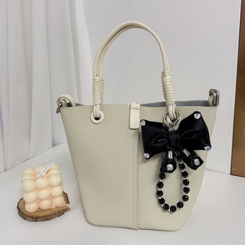 Pad Faux with Bow Lanyard Phone Pearl Rhinestone Charm