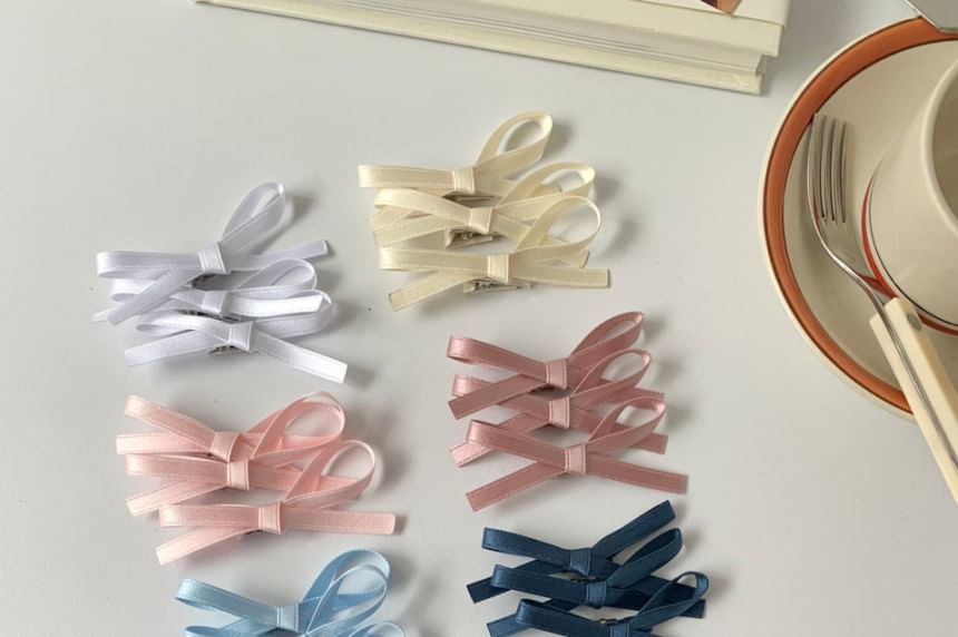 Plain Hair Clip Set of Bow 3: